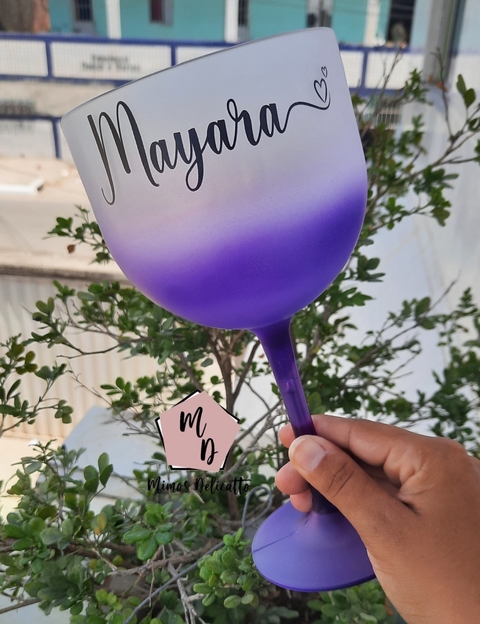Taça Gin Degradê Roxo Personalizada 550ml
