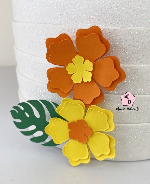 Flores Hibisco 3D (2 unidade)
