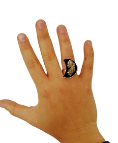 anillo regulable turmalina negra y pirita en internet