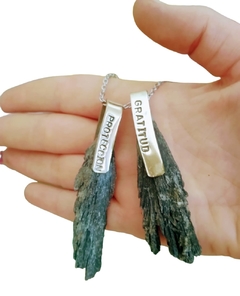 collar lazo cianita negra - comprar online