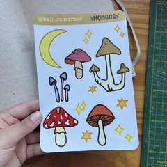 Hongos - plancha de stickers - comprar online