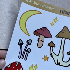 Hongos - plancha de stickers en internet