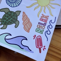 Mar - plancha de stickers - Malu Cuadernos