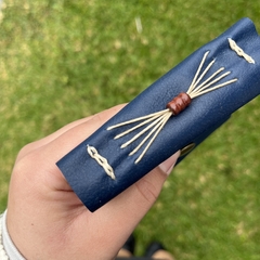 Mini bitácora azul rayada - Malu Cuadernos