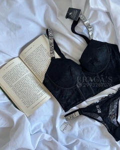 conjunto corset strass