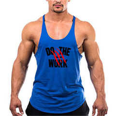Marca dos homens roupas de moda workout tanque de impressão superior algodão ginásios colete musculação undershirt masculino topos fitness sem mangas camisa - COISA DE HOMEM