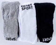 Kit 12 Pares De Meias Adulto Masculina Esportiva Cano Alto - comprar online