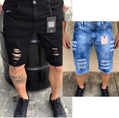 Bermudas Masculinas Jeans Destroyed Estilo Moda Homem na internet