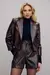 CONJ BLAZER CROPPED E SHORT COURO MARRROM - comprar online