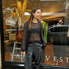 Blusa Tobago Macrame negro - tienda online