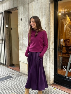 Falda Midi con Bolsillos Satén Obispo en internet