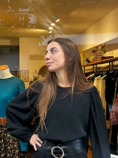 Blusa Tobago Crepe Negro - Santo Vestido