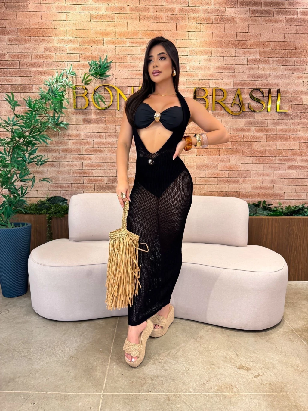 Vestido Tricô Mídi