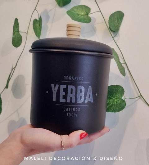 TARRO YERBA/AZUCAR VINTAGE NEGRO