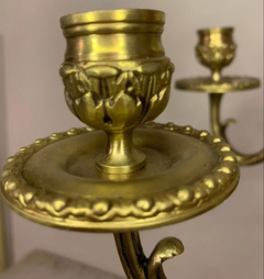 Imagem do Par CASTIÇAL / CANDELABRO FUNDIÇÃO EM BRONZE AO ESTILO ART NOUVEAU, DE MEADOS DO SÉCULO XIX - CÓD. 622
