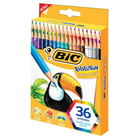 Lápis de Cor Bic Evolution 36 Cores Sextavado