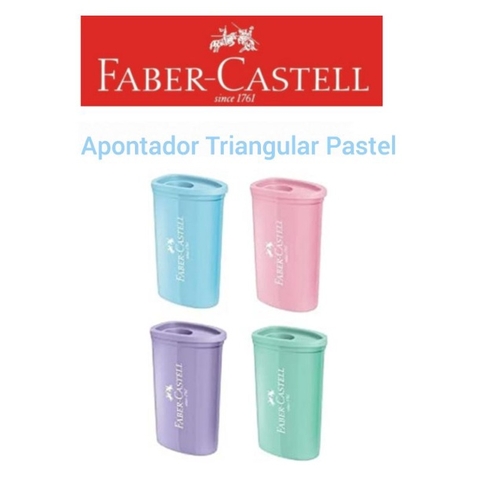Apontador c/Depósito Triangular Pastel Faber Castell
