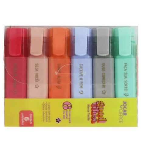 Marca Texto Good Vibes Pastel Jocar Office c/6 Cores