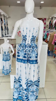 Vestido Longo Lastex Tropical Étnico - LOOK PERFEITO