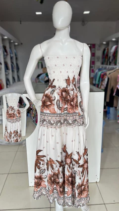Vestido Longo Lastex Tropical Étnico - loja online