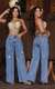 Calça kativeiro Wide Leg Marmorizada