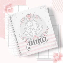 Kit Livro do Bebê + Caderneta de Saúde e Vacinação Menina - Tema Anjo