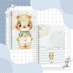 Imagem do Kit Livro do Bebê + Caderneta de Saúde e Vacinação Menino - Tema Ursinho Príncipe