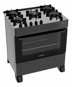 Fogão de piso Atlas Mônaco Top Glass 5Q gás engarrafado 5 queimadores preto 127V220V porta com visor 86.5L na internet