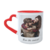 Caneca dia dos namorados - alça coração com foto