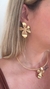 Conjunto de Colar de Aro e Brinco Folheado - Flor na internet