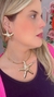 Conjunto de Colar de Aro e Brinco Folheado - Estrela do Mar Maximalista