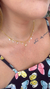 Colar Choker de regulagem com corações