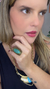 Anel Boho Chic Verde Ouro envelhecido com detalhes em preto - Madame Semijoias