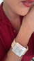 Bracelete Marmorizado e Acetinado Quadrado duplo Branco - comprar online