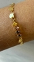 Pulseira Folheada a Ouro com corações e pedrarias coloridas