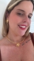 Conjunto de Colar de Aro e Brinco Folheado - Sol na internet