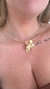 Conjunto de Colar de Aro e Brinco Folheado - Flor - loja online
