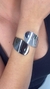 Maxi Bracelete Pontas Ovais Mix de Banho Ródio Negro com Prata - comprar online