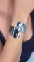 Maxi Bracelete Pontas Ovais Mix de Banho Ródio Negro com Prata - comprar online