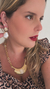Colar Étnico Boho Chic Dourado com Branco na internet
