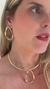 Conjunto de Colar de Aro e Brinco Folheado - Gota Orgânica Aramada