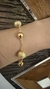 Pulseira de Esferas / Bolas Lisas e Escovadas Folheadas a Ouro