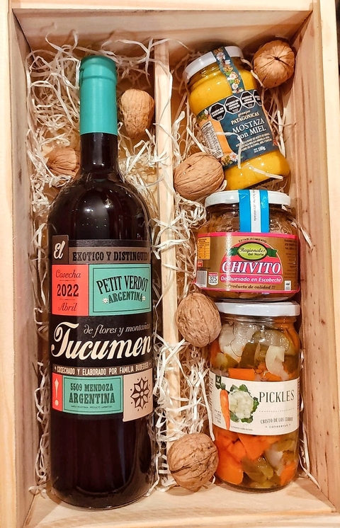 Regalo Vino Conservas + Box de Pino