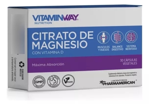 citrato de Magnesio+ vitamina D 30cap vitaminway