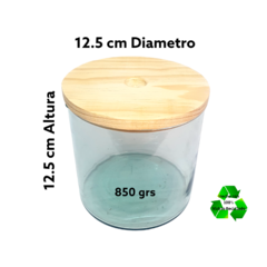 Frasco / Cilindro 12.5x12.5cm (850grs) Para Veladoras Con Tapa Madera De Pino - comprar en línea