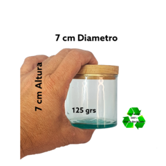 Frasco / Cilindro 7x7cm (125grs) Para Veladoras Con Tapa Madera Pino en internet