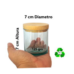 Frasco / Cilindro 7x7cm (125grs) Para Veladoras Con Tapa Madera Pino - iLuminaVelas Mexico