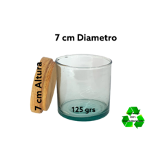 Frasco / Cilindro 7x7cm (125grs) Para Veladoras Con Tapa Madera Pino - tienda en línea