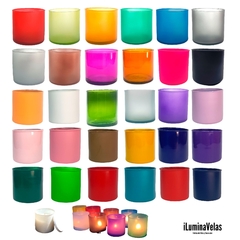 Frascos / Cilindros / Recipientes 7x7cm Para Velas C/ Tapa MDF En Color - tienda en línea