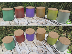 Imagen de Frascos / Cilindros / Recipientes 8x8cm (180grs) Para Velas C/ Tapa Mdf Paquete 25pz En Color Satinado